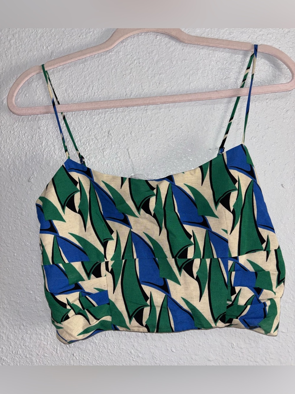 Zara Smocked Crop Top Spaghetti Straps - Picture 7 of 8